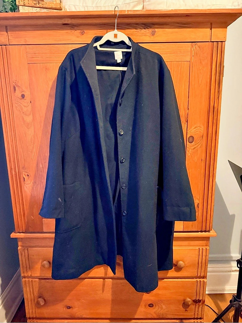 J. Jill Black Button-Front Long Coat